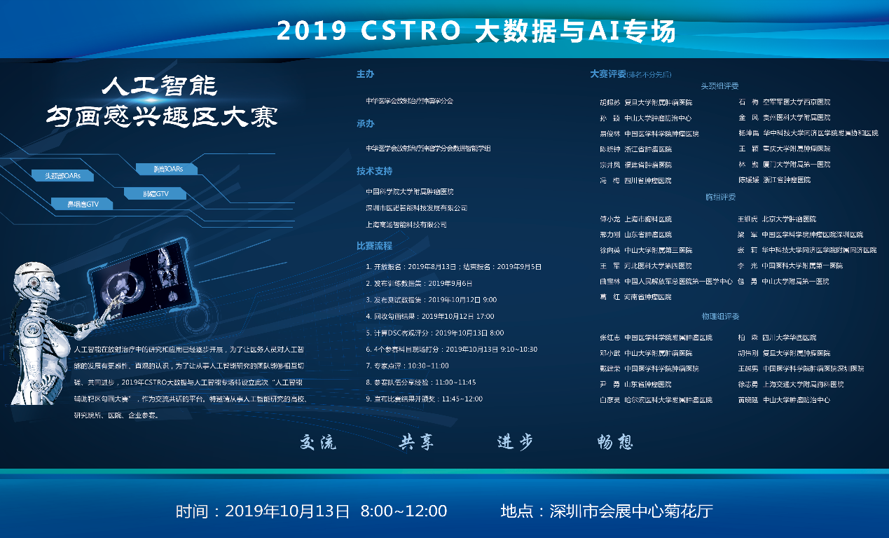 熱烈祝賀全國(guó)放療學(xué)術(shù)年會(huì)首屆CSTRO AI勾畫(huà)大賽成功舉辦
